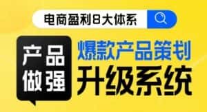 电商盈利8大体系 ·产品做强爆款产品策划系统升级线上课,全盘布局更能实现利润突破-优优云创网