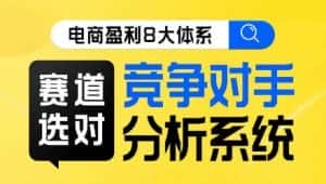 电商盈利8大体系·赛道选对,竞争对手分析系统线上课-优优云创网