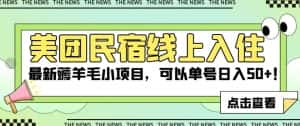 美团民宿线上入住,最新薅羊毛小项目,可以单号日入50+【揭秘】-优优云创网