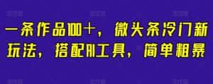一条作品100+,微头条冷门新玩法,搭配AI工具,简单粗暴【揭秘】-优优云创网