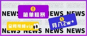 简单粗暴零成本，高回报，全网视频VIP掘金项目，月入2万＋【揭秘】-优优云创网