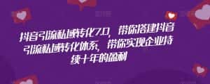 抖音引流私域转化7.0，带你搭建抖音引流私域转化体系，带你实现企业持续十年的盈利-优优云创网