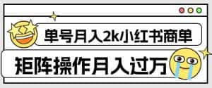 外面收费1980的小红书商单保姆级教程,单号月入2k,矩阵操作轻松月入过万-优优云创网
