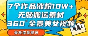 7个作品涨粉10W+,无脑搬运素材,全景美女视频爆款玩法分享【揭秘】-优优云创网