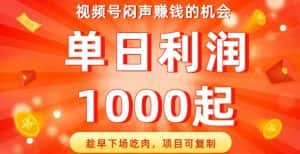 视频号闷声赚钱的机会，趁早下场吃肉，项目可复制，单日利润1000起【揭秘】-优优云创网
