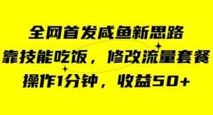 咸鱼冷门新玩法，靠“技能吃饭”，修改流量套餐，操作1分钟，收益50【揭秘】-优优云创网