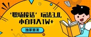 职场接话3.0玩法,小白易上手,暴力变现月入1w【揭秘】-优优云创网