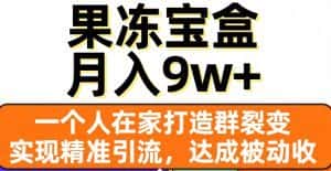 果冻宝盒,一个人在家打造群裂变,实现精准引流,达成被动收入,月入9w+-优优云创网