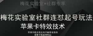 梅花实验室社群视频号连怼起号玩法，最新苹果卡特效技术-优优云创网