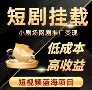 2023短视频蓝海项目,抖音快手短剧推广变现教程,低成本高收益-优优云创网