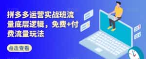 拼多多运营实战班流量底层逻辑,免费+付费流量玩法-优优云创网