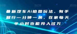最新汽车Ai绘图玩法,有手就行一分钟一条,在家每天半小时也能月入过万【揭秘】-优优云创网