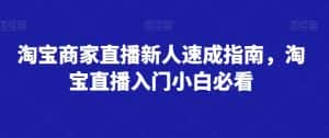 淘宝商家直播新人速成指南,淘宝直播入门小白必看-优优云创网