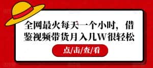 全网最火每天一个小时,借鉴视频带货月入几W很轻松【揭秘】-优优云创网