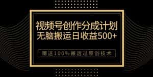 视频号分成计划与私域双重变现,纯搬运无技术,日入3~5位数【揭秘】-优优云创网
