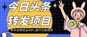 今日头条转发项目，单条视频收益400+,操作无脑简单【揭秘】-优优云创网