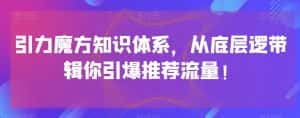 引力魔方知识体系，从底层逻‮带辑‬你引爆‮荐推‬流量！-优优云创网
