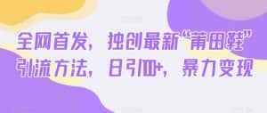 全网首发,独创最新“莆田鞋”引流方法,日引100+,暴力变现-优优云创网