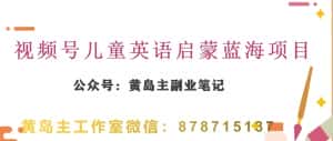 黄岛主·视频号儿童英语启蒙蓝变现分享课,一条龙变现玩法分享-优优云创网