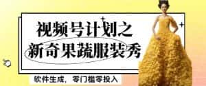 最新项目视频号计划之新奇果蔬服装秀,软件生成,零门槛零投入也可月入5000+【揭秘】-优优云创网