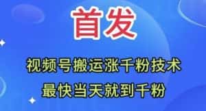 全网首发:视频号无脑搬运涨千粉技术,最快当天到千粉【揭秘】-优优云创网