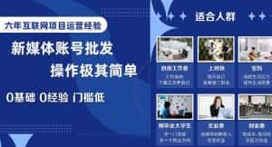 新媒体账号批发，操作极其简单，0基础0经验门槛低【揭秘】-优优云创网