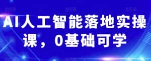 AI人工智能落地实操课，0基础可学-优优云创网