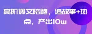 高阶爆文陪跑，追故事+热点，产出10w+-优优云创网