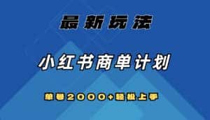 全网首发,小红书商单计划最新玩法,单号2000+可扩大可复制【揭秘】-优优云创网