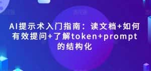 AI提示术入门指南:读文档+如何有效提问+了解token+prompt的结构化【揭秘】-优优云创网