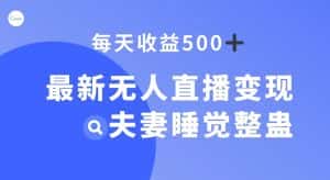 最新无人直播变现,夫妻睡觉整蛊,每天躺赚500+【揭秘】-优优云创网