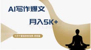 十万个富翁修炼宝典之12.AI写作爆文,月入5k+-优优云创网