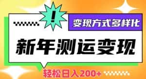 新年运势测试变现，日入200+，几分钟一条作品，变现方式多样化【揭秘】-优优云创网