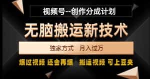 视频号无脑搬运新技术,破原创壕流量,独家方式,爆过视频,还会再爆【揭秘】-优优云创网