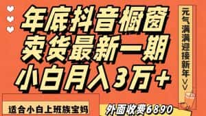 外面收费6890元年底抖音橱窗卖货最新一期,小白月入3万,适合小白上班族宝妈【揭秘】-优优云创网