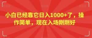 小白已经靠它日入1000+了，操作简单，现在入场刚刚好【揭秘】-优优云创网