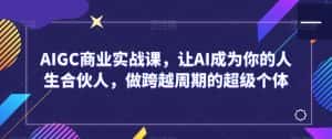 AIGC商业实战课,让AI成为你的人生合伙人,做跨越周期的超级个体-优优云创网