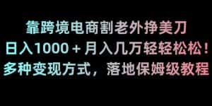 靠跨境电商割老外挣美刀,日入1000+月入几万轻轻松松!多种变现方式,落地保姆级教程【揭秘】-优优云创网