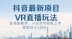 抖音最新VR直播玩法，史诗级教学，小白也可轻松上手轻松日入1500+【揭秘】-优优云创网