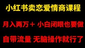 小红书卖恋爱情商课程,月入两万+,小白闭眼也要做,自带流量,无脑操作就行了【揭秘】-优优云创网