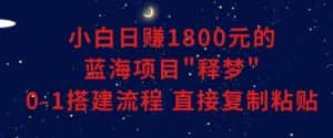 小白能日赚1800元的蓝海项目”释梦”0-1搭建流程可直接复制粘贴长期做【揭秘】-优优云创网