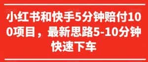 小红书和快手5分钟赔付100项目，最新思路5-10分钟快速下车【仅揭秘】-优优云创网