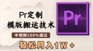 最新Pr定制模版搬运技术,中视频100%通过,几分钟一条视频,轻松月入1W+-优优云创网