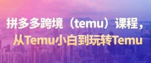 拼多多跨境(temu)课程,从Temu小白到玩转Temu-优优云创网