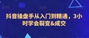 抖音操盘手从入门到精通,3小时学会裂变&成交-优优云创网