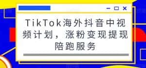 TikTok海外抖音中视频计划，涨粉变现提现陪跑服务-优优云创网