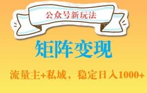 公众号软件玩法私域引流网盘拉新,多种变现,稳定日入1000-优优云创网