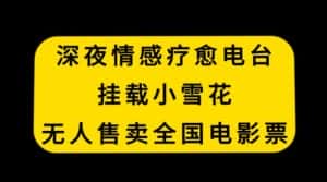 深夜情感疗愈电台,挂载小雪花,无人售卖全国电影票-优优云创网