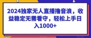 2024独家无人直播撸音浪,收益稳定无需看守,轻松上手日入1000+-优优云创网