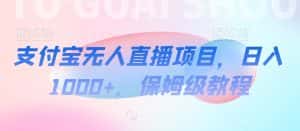 支付宝无人直播项目,日入1000+,保姆级教程-优优云创网